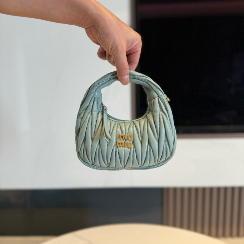 MIU MIU Wander Matelassé Nappa Leather Hobo Mini Bag