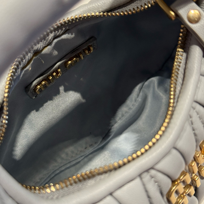 MIU MIU Wander Matelassé Nappa Leather Hobo Mini Bag