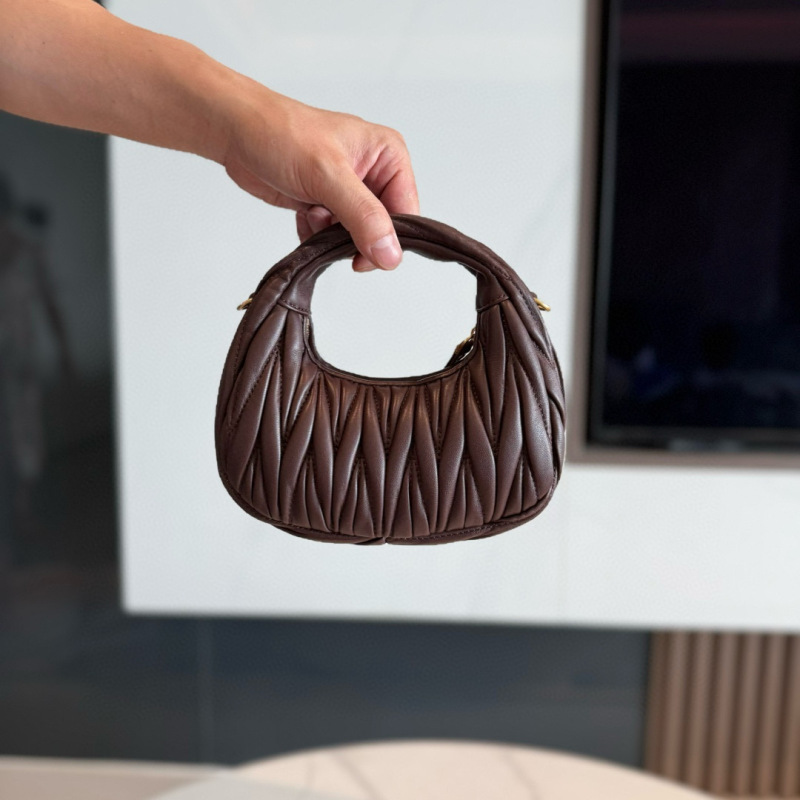 MIU MIU Wander Matelassé Nappa Leather Hobo Mini Bag