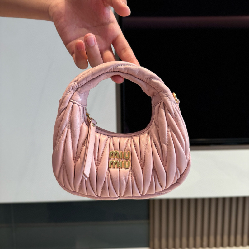 MIU MIU Wander Matelassé Nappa Leather Hobo Mini Bag