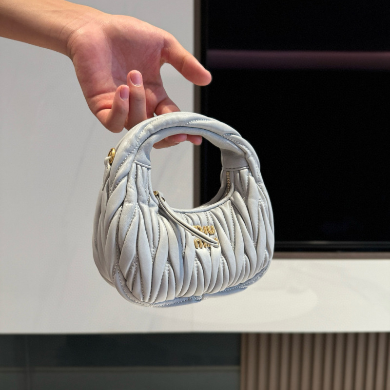 MIU MIU Wander Matelassé Nappa Leather Hobo Mini Bag