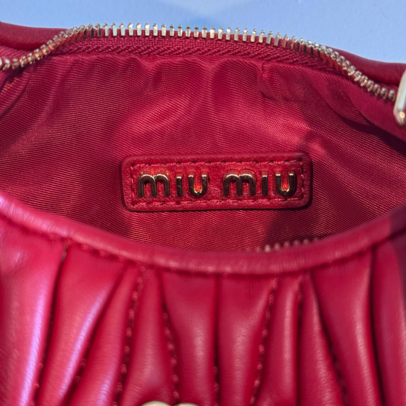 MIU MIU Wander Matelassé Nappa Leather Hobo Mini Bag