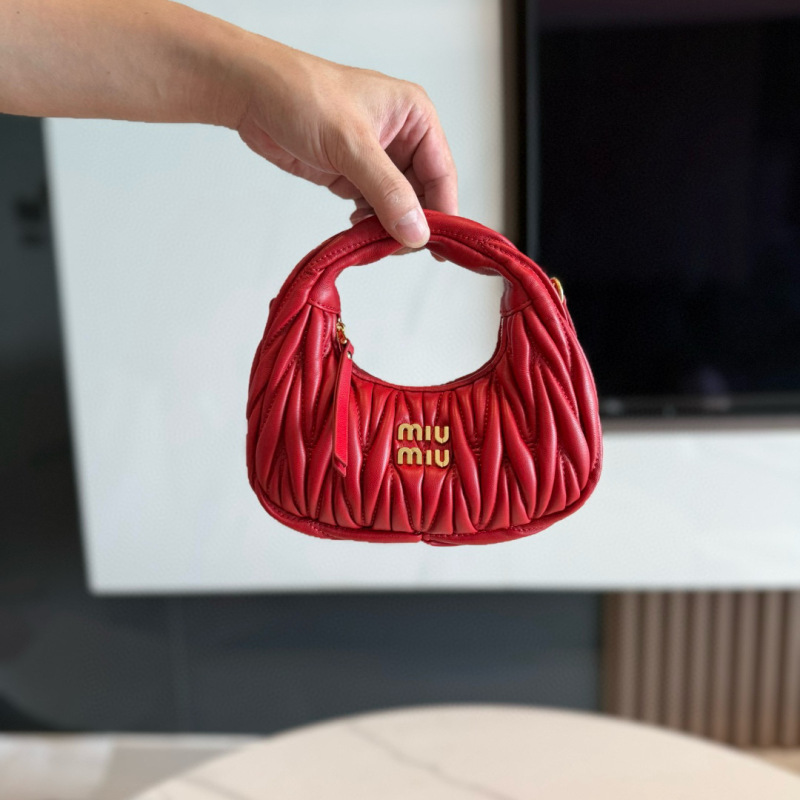 MIU MIU Wander Matelassé Nappa Leather Hobo Mini Bag