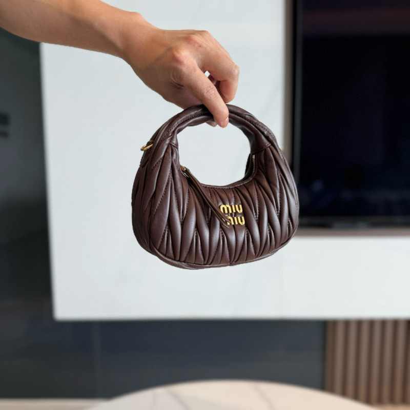 MIU MIU Wander Matelassé Nappa Leather Hobo Mini Bag