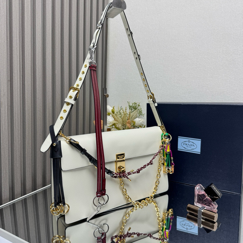 Prada Soft Sound large leather shoulder bag with charms