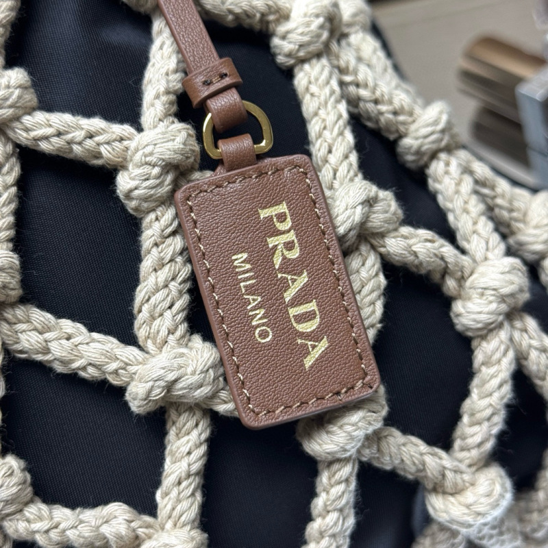 Prada Noué medium cotton macramé bag