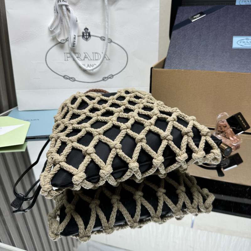 Prada Noué medium cotton macramé bag
