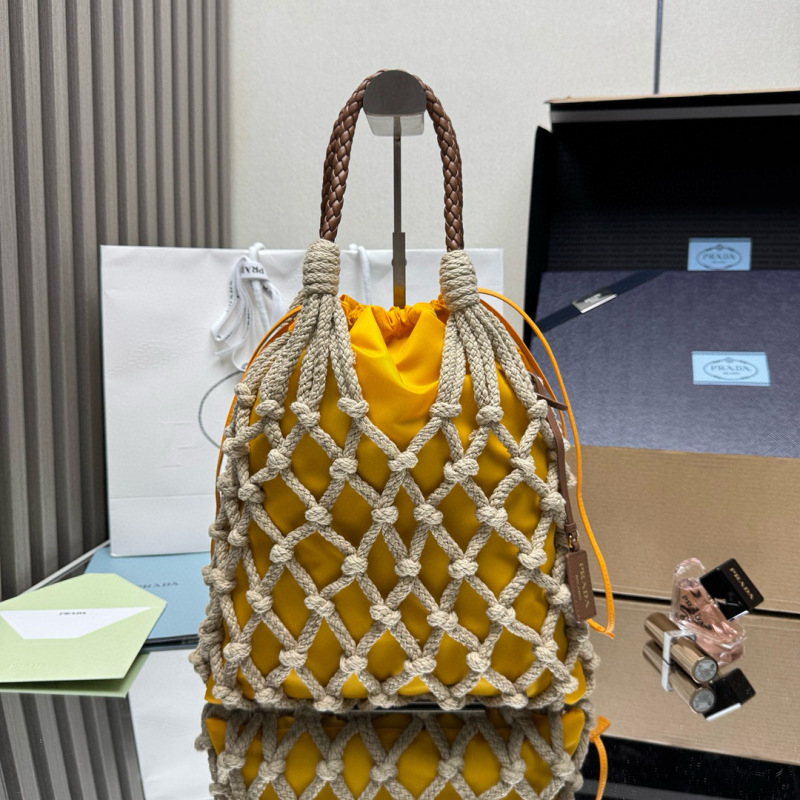 Prada Noué medium cotton macramé bag