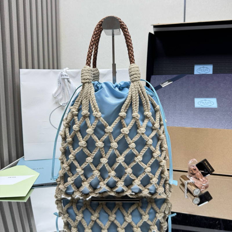 Prada Noué medium cotton macramé bag