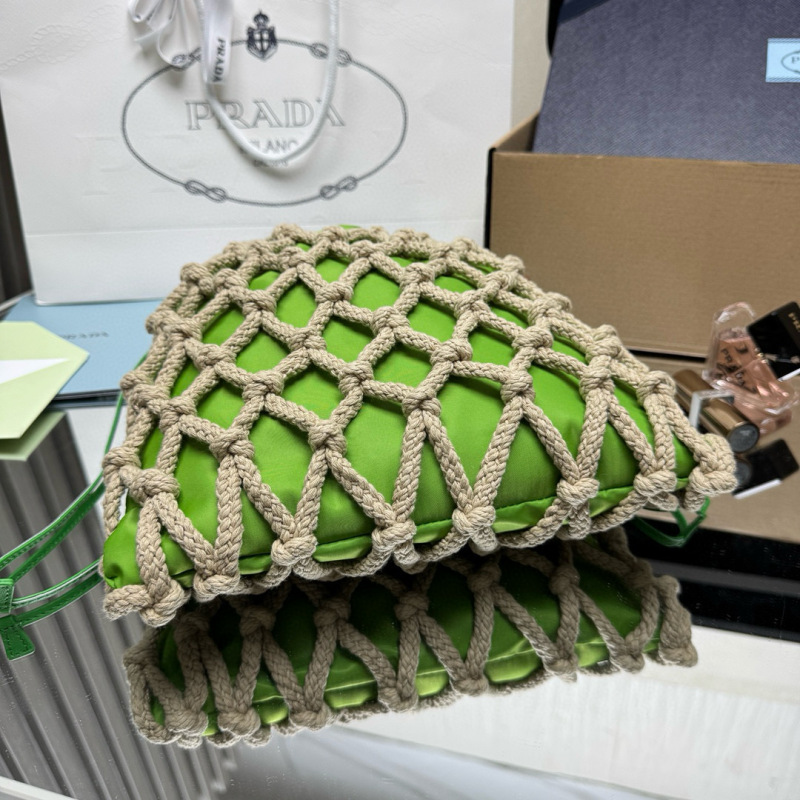Prada Noué medium cotton macramé bag