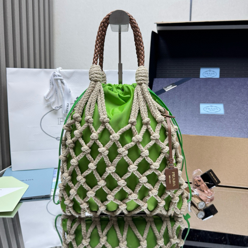 Prada Noué medium cotton macramé bag