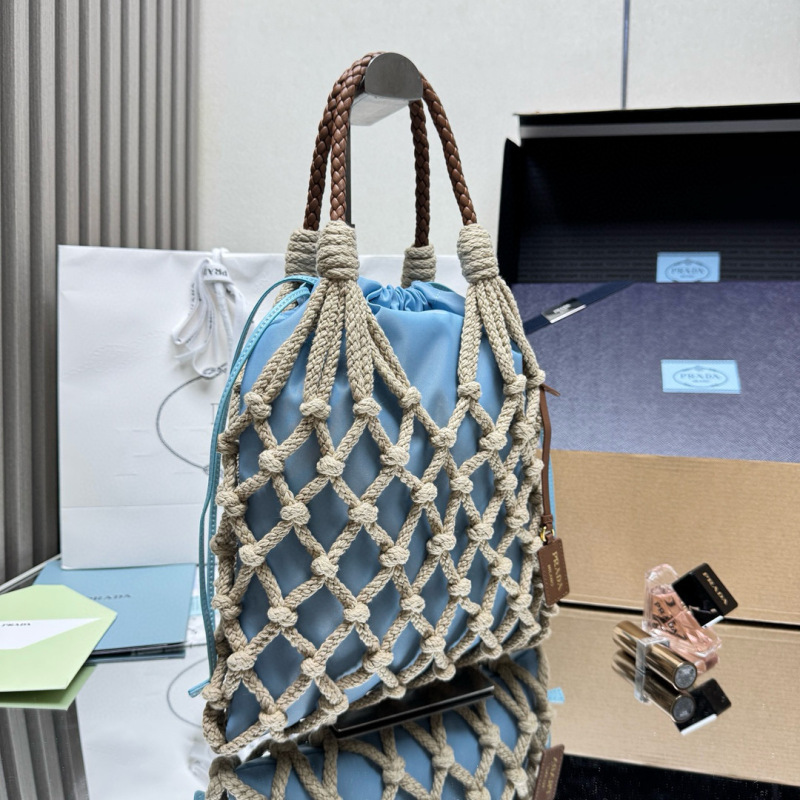 Prada Noué medium cotton macramé bag