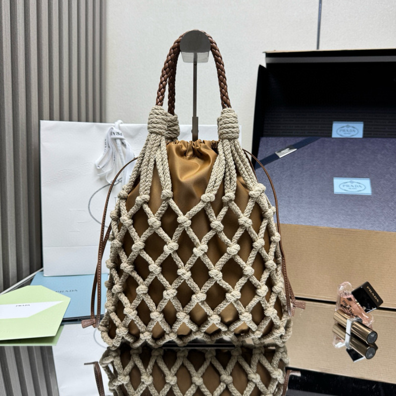 Prada Noué medium cotton macramé bag