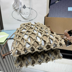 Prada Noué medium cotton macramé bag