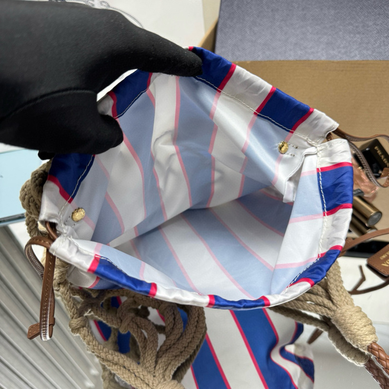 Prada Noué medium cotton macramé bag