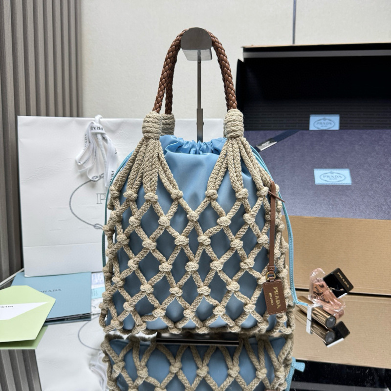 Prada Noué medium cotton macramé bag