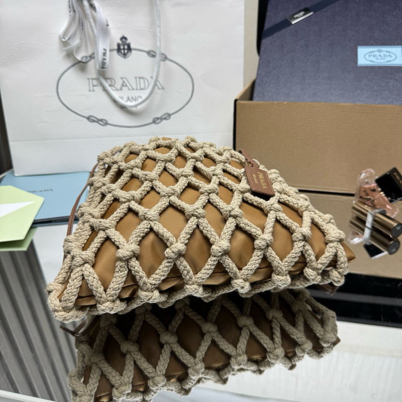 Prada Noué medium cotton macramé bag