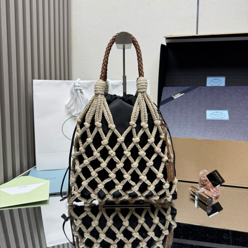 Prada Noué medium cotton macramé bag