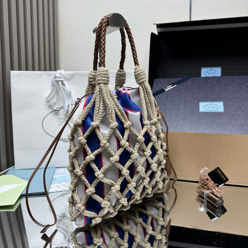 Prada Noué medium cotton macramé bag