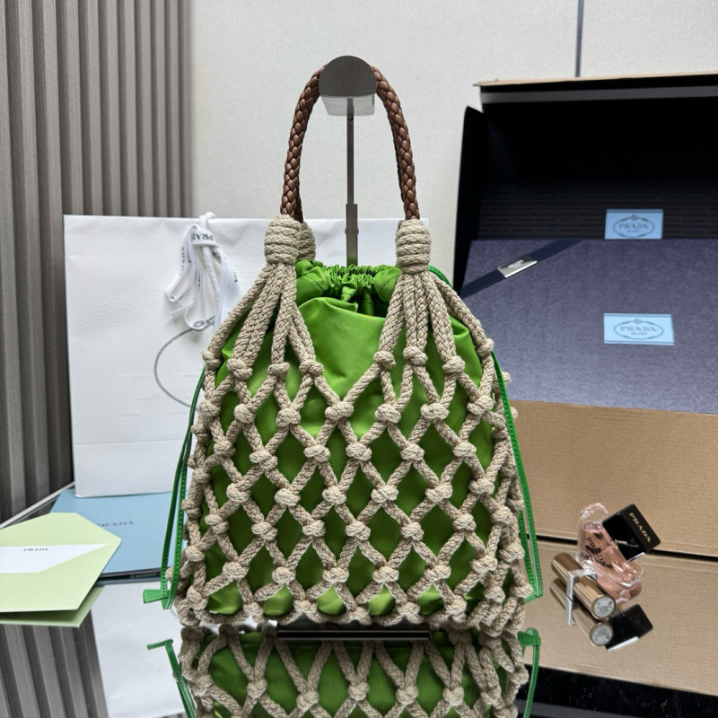 Prada Noué medium cotton macramé bag