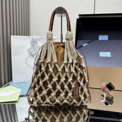 Prada Noué medium cotton macramé bag