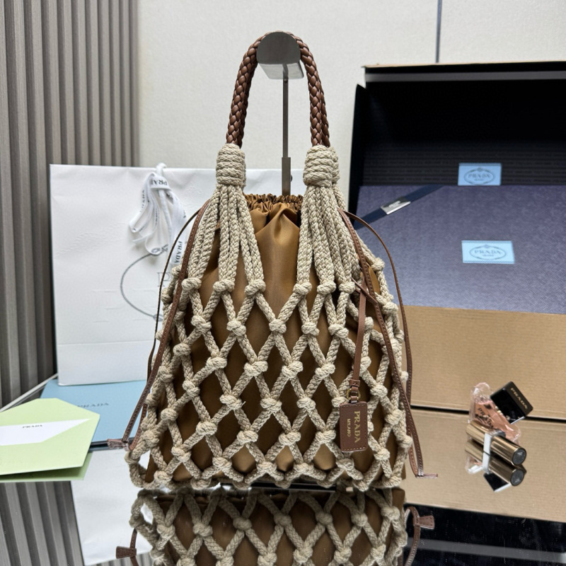 Prada Noué medium cotton macramé bag