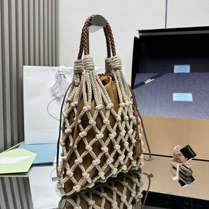 Prada Noué medium cotton macramé bag