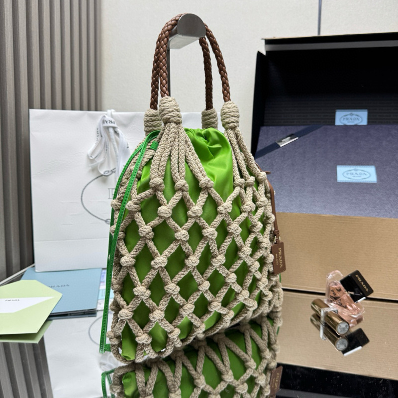 Prada Noué medium cotton macramé bag