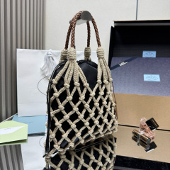 Prada Noué medium cotton macramé bag