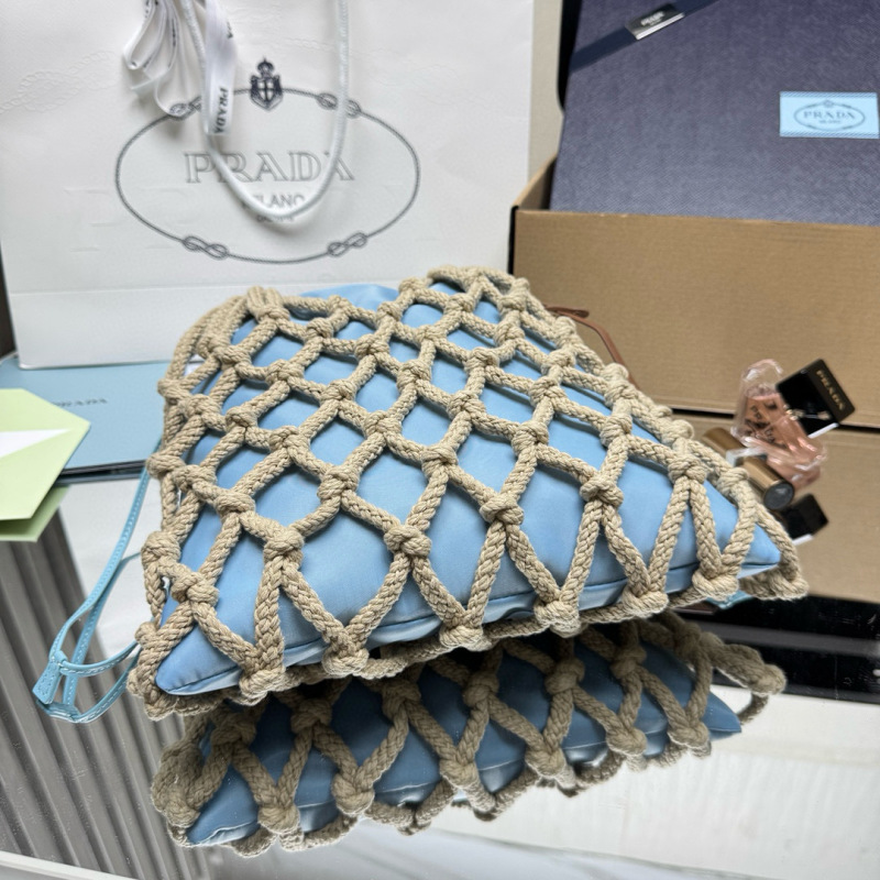 Prada Noué medium cotton macramé bag