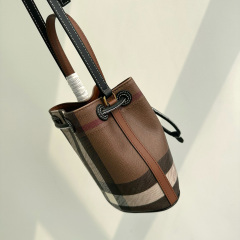 BURBERRY Mini Check Bucket Bag