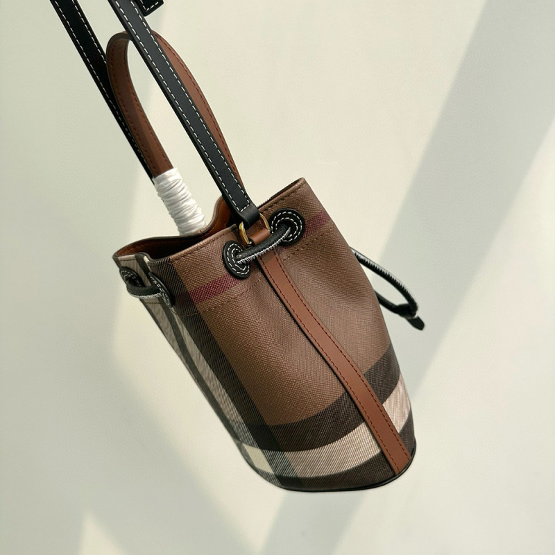 BURBERRY Mini Check Bucket Bag