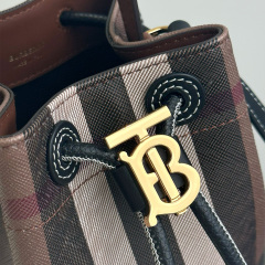 BURBERRY Mini Check Bucket Bag