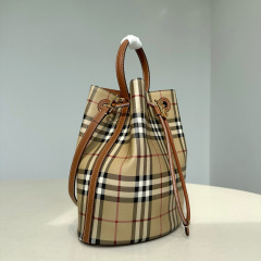 BURBERRY Small Check Bucket Bag