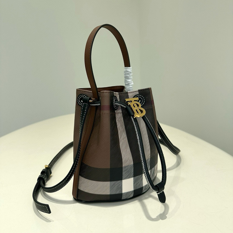BURBERRY Mini Check Bucket Bag