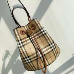 BURBERRY Small Check Bucket Bag