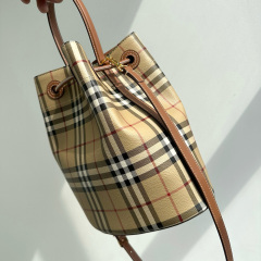 BURBERRY Small Check Bucket Bag