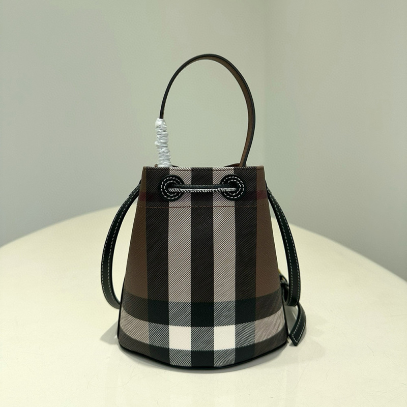 BURBERRY Mini Check Bucket Bag