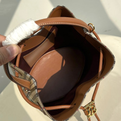 BURBERRY Small Check Bucket Bag