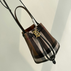 BURBERRY Mini Check Bucket Bag