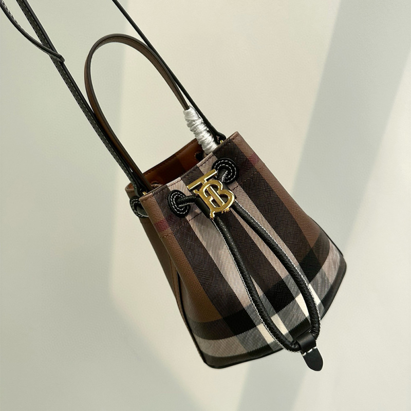 BURBERRY Mini Check Bucket Bag