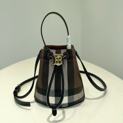 BURBERRY Mini Check Bucket Bag