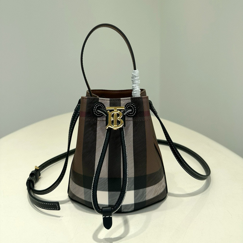 BURBERRY Mini Check Bucket Bag