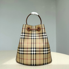 BURBERRY Small Check Bucket Bag