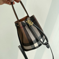 BURBERRY Mini Check Bucket Bag