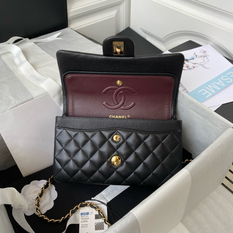 CHANEL Classic Flap Bag Grained Calfskin 23cm