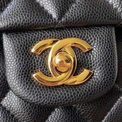 CHANEL Classic Flap Bag Grained Calfskin 23cm