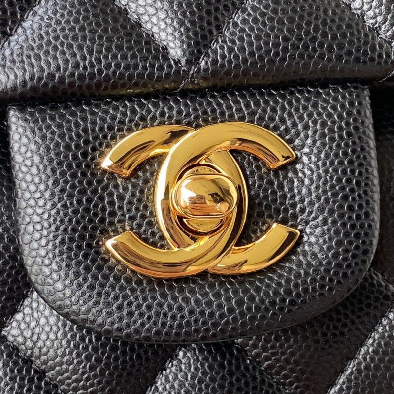 CHANEL Classic Flap Bag Grained Calfskin 23cm