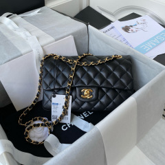 CHANEL Classic Flap Bag Grained Calfskin 23cm
