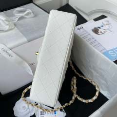 CHANEL Classic Flap Bag Grained Calfskin 23cm